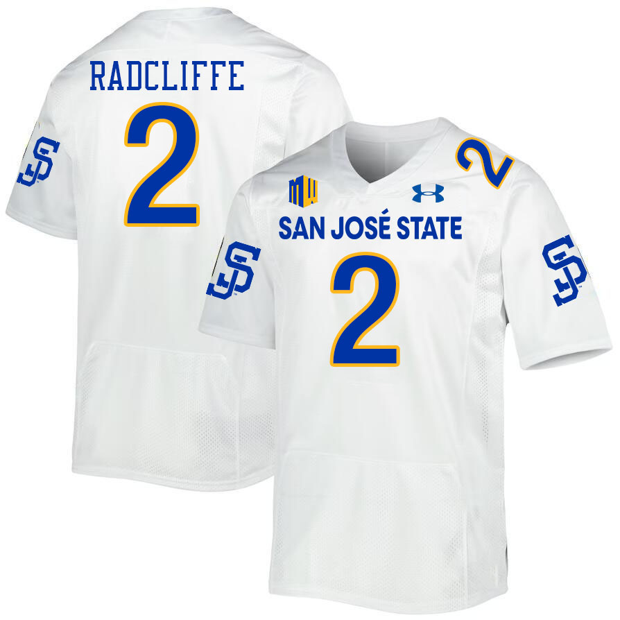 #2 Lamar Radcliffe SJSU Jersey,San Jose State Spartans Football Jersey College Uniforms-White